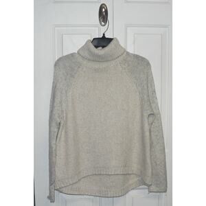 Line Knitwear Womens Cove Mixed Yarn Turtleneck Sweater in Light Gray XSmall $98